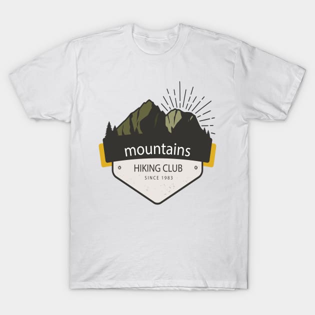 Mountains Hiking Club T-Shirt by Climbinghub